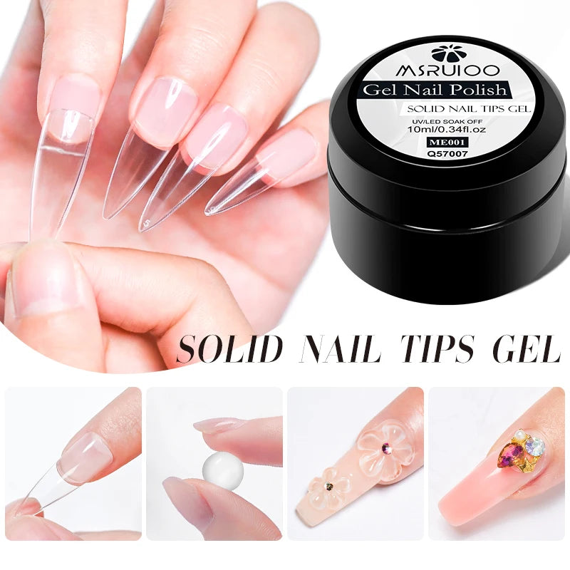 MSRUIOO Solid Nail Extension Gel 10ml – UV LED Builder Gel