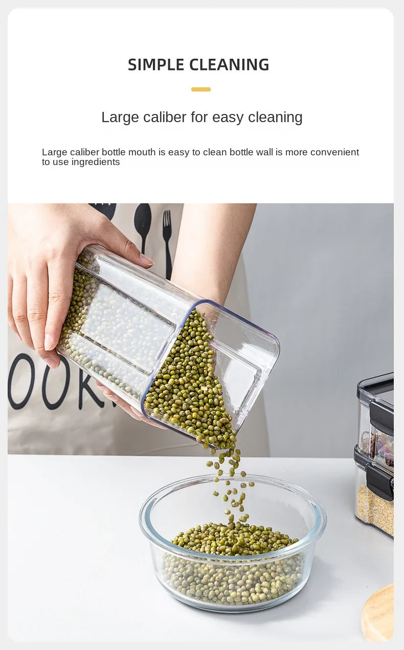 Sealed Kitchen Grain Storage Jars – Moisture-Proof Transparent Food Containers (460–1800ml)