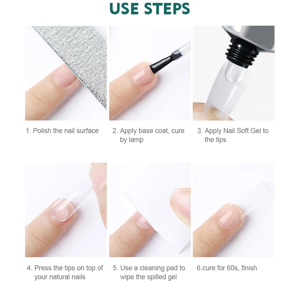 NAILPOP 120pcs Soft Gel Full Cover Press On Nails – Coffin Clear / Semi-Matte False Nail Tips - Roomsium