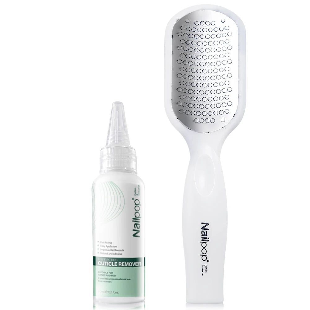 Nailpop Professional Callus Remover Kit – Extra Strength Foot Gel & Rasp File for Dry Cracked Heels - Roomsium