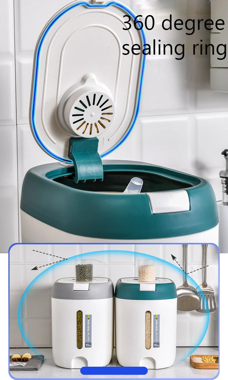 XIAOGUI Rice Dispenser 5KG / 10KG – Airtight Kitchen Grain Storage Container