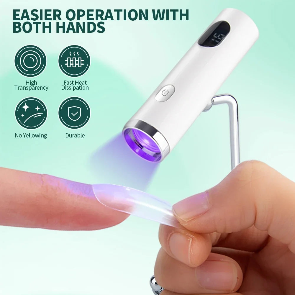 Nailpop Mini UV Nail Lamp – Portable Rechargeable 3W Gel Polish Curing Light with Magnetic Stand - Roomsium
