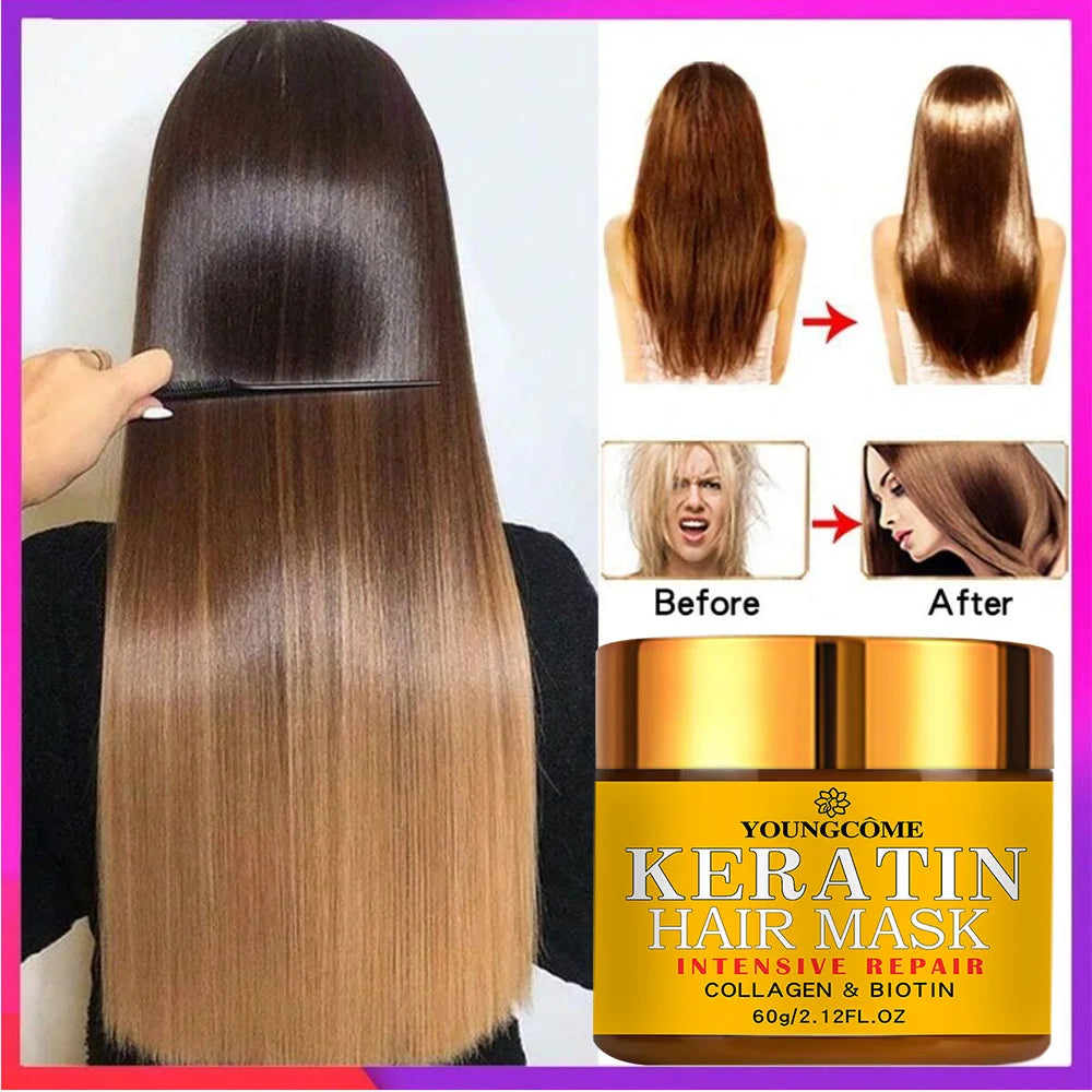 Keratin Hair Repair Mask with Biotin & Collagen – Deep Treatment