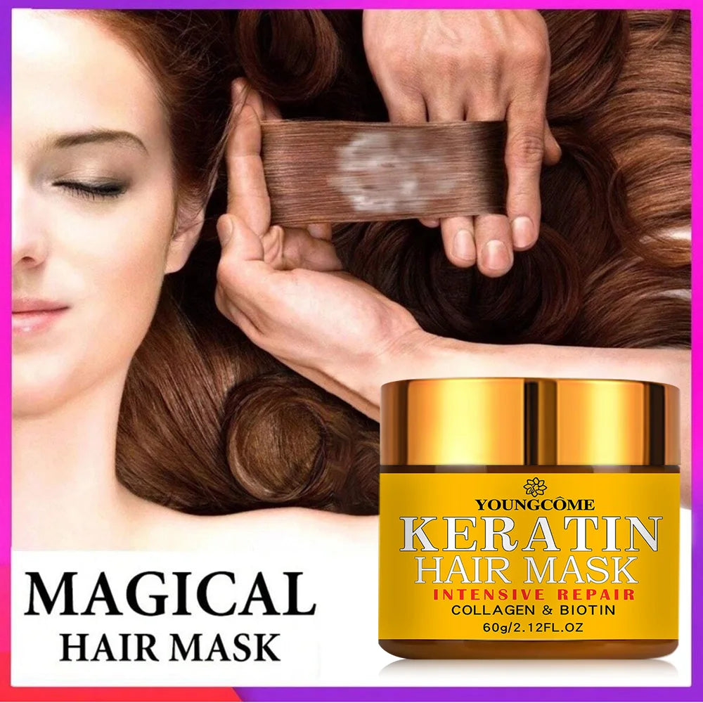 Keratin Hair Repair Mask with Biotin & Collagen – Deep Treatment
