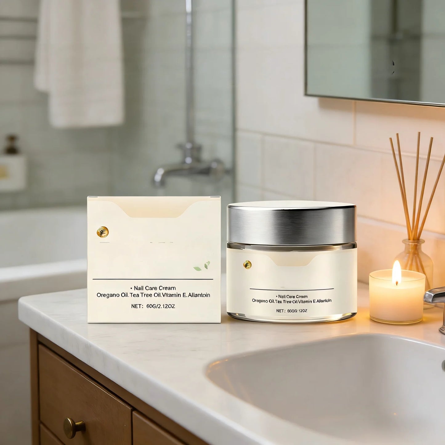 Tea Tree Nail Repair Cream – Vitamin E Nail Strengthener & Cuticle Care 60g