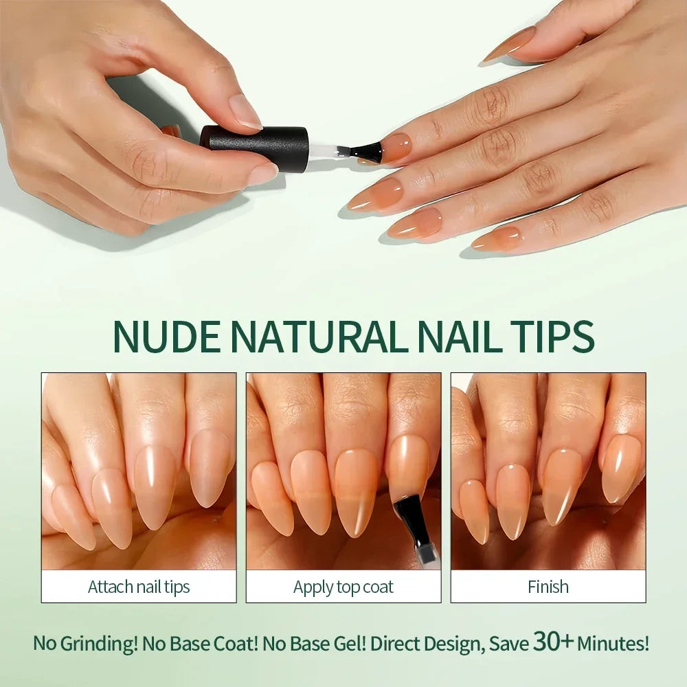 Nailpop 3-in-1 Nude Natural Nail Tips – 140PCS