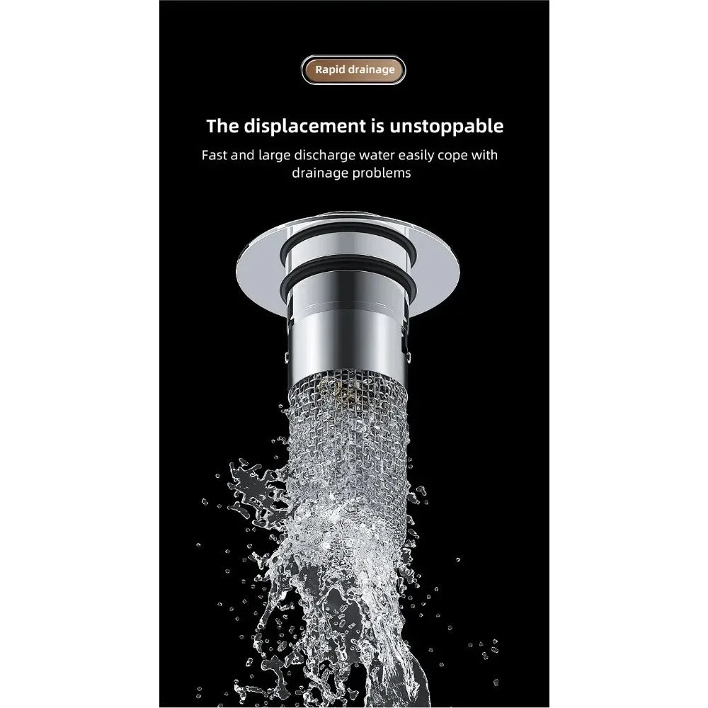 Stainless Steel Pop-Up Sink Drain Plug – Press Type