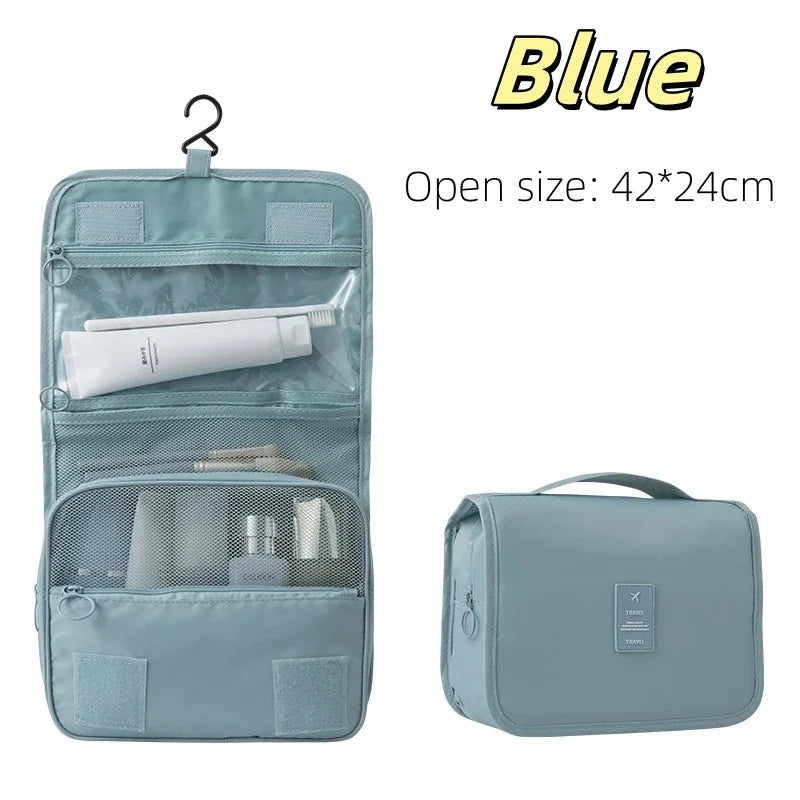 Waterproof Travel Makeup Bag with Hook – Hanging Toiletries Organizer - Roomsium