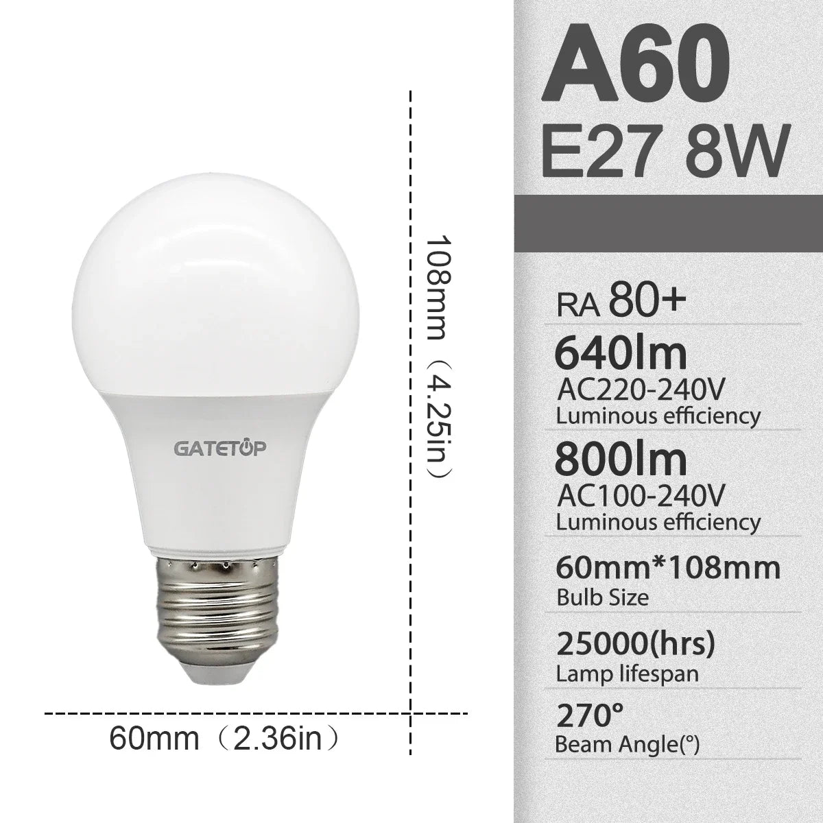 10pcs E27 LED Bulbs A60 G45 3W–24W AC 110V/220V Cold & Warm White Home Light - Roomsium