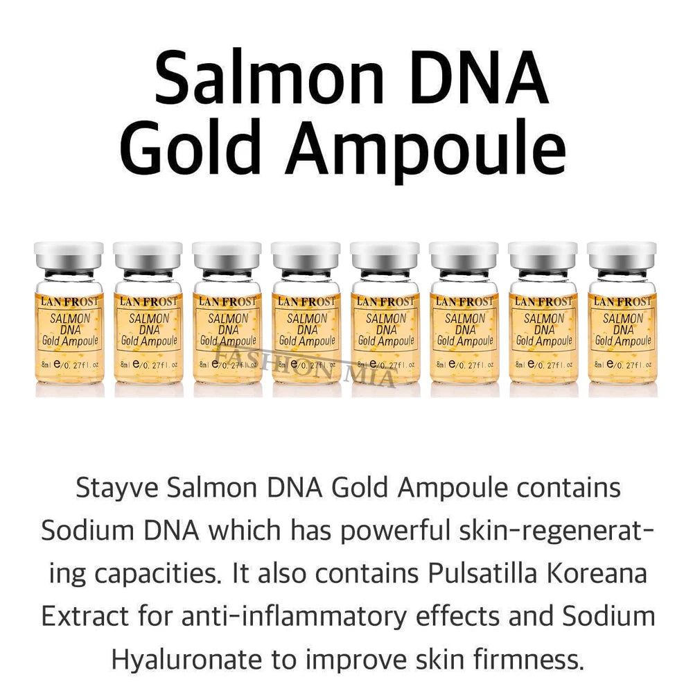 LAN FROST Salmon DNA Gold Ampoule 8ml – Hydrating & Brightening Facial Essence