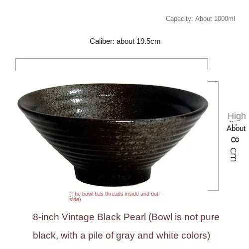 Japanese-Style Ceramic Ramen Bowl – Large Porcelain Soup, Rice & Noodle Bowl