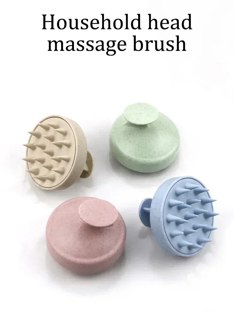 Silicone Scalp Shampoo Brush – Wheat Straw Hair Washing & Scalp Massage Comb (7×8cm) - Roomsium