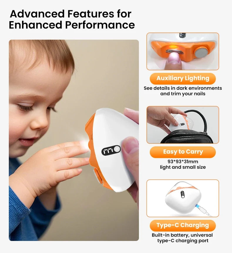 Electric Automatic Nail Trimmer with Light for Adults & Babies - Roomsium