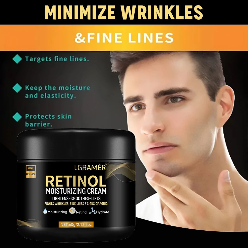 Men's Retinol Face Moisturizer Moisturizing Retinol Cream Anti-Wrinkle Aging Moisturizing Shrink Pores Whitening Smooth Retinol - Roomsium