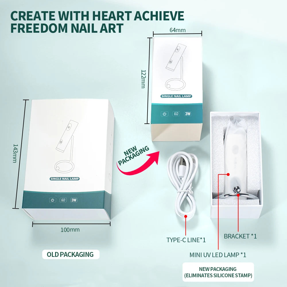 Nailpop Mini UV Nail Lamp – Portable Rechargeable 3W Gel Polish Curing Light with Magnetic Stand - Roomsium