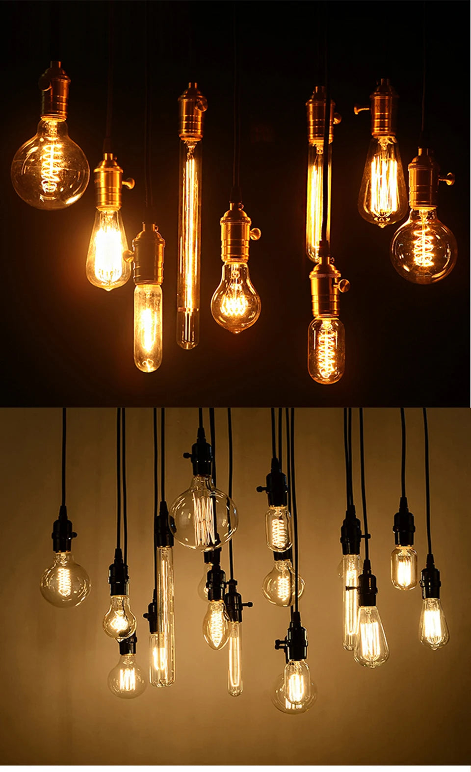 YNL E27 Retro Edison Bulb 220V 40W – ST64 G80 G95 G125 Vintage Filament Light Bulb - Roomsium