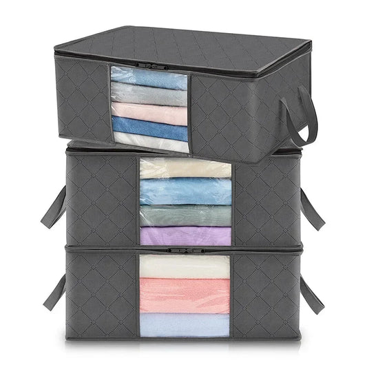Large Capacity Clothes Storage Bag Foldable Closet Organizer