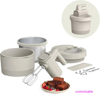 3.5 QT Hand Mixer – 6-Speed Electric Mixer with Removable Bowl