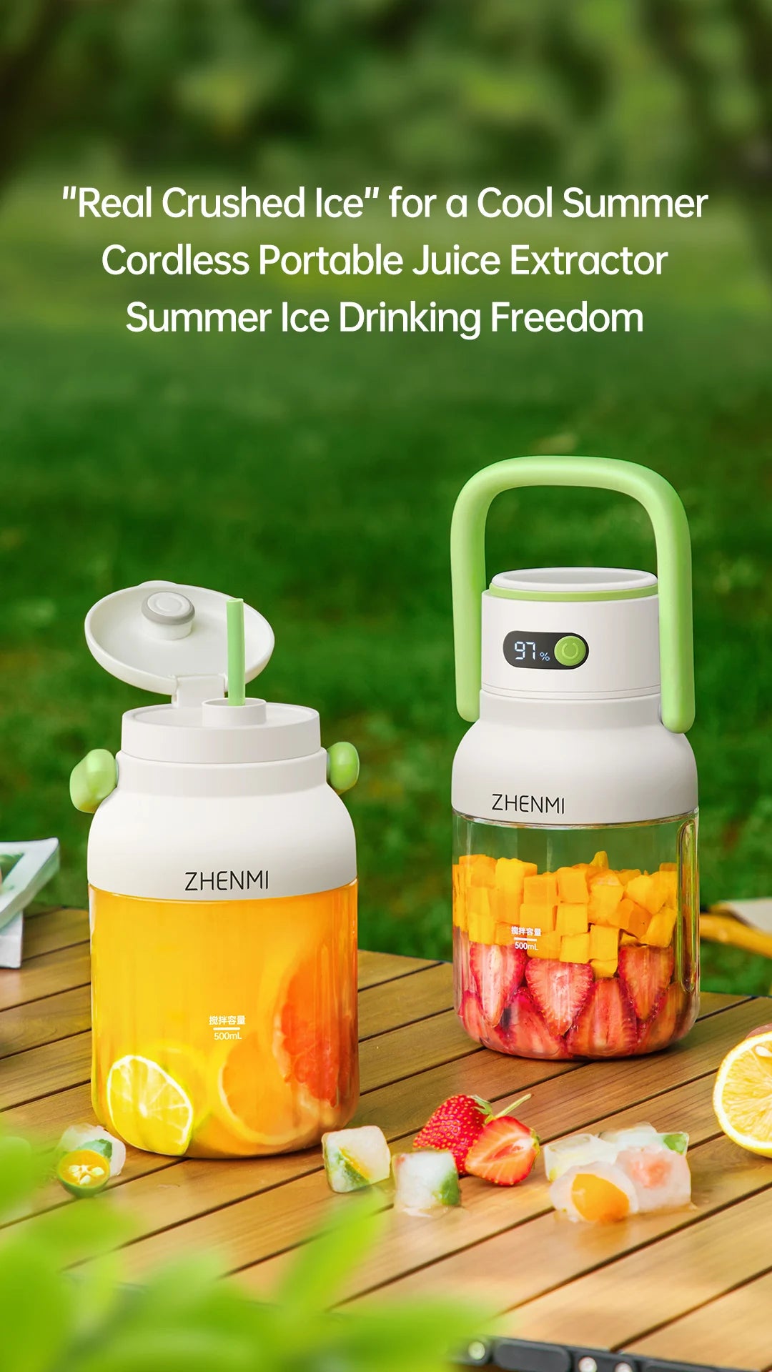 ZHENMI Large-Capacity Portable Juicer / Blender – J15 (33oz / 1L)