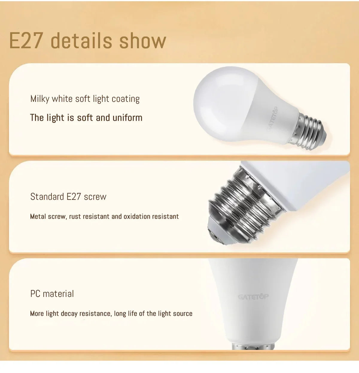 10pcs E27 LED Bulbs A60 G45 3W–24W AC 110V/220V Cold & Warm White Home Light - Roomsium