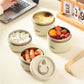 Portable Insulated Food Lunch Container Set – 3 Stackable Stainless Steel Bento Boxes