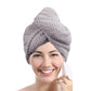Absorbent Hair Towel Wrap Button Closure