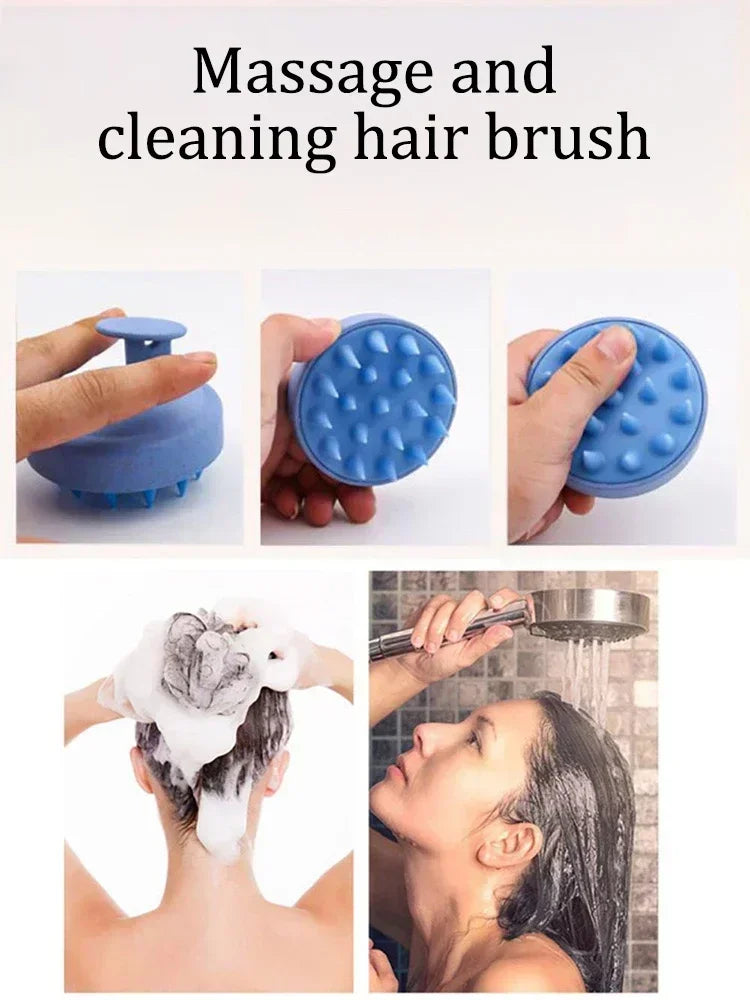 Silicone Scalp Shampoo Brush – Wheat Straw Hair Washing & Scalp Massage Comb (7×8cm) - Roomsium