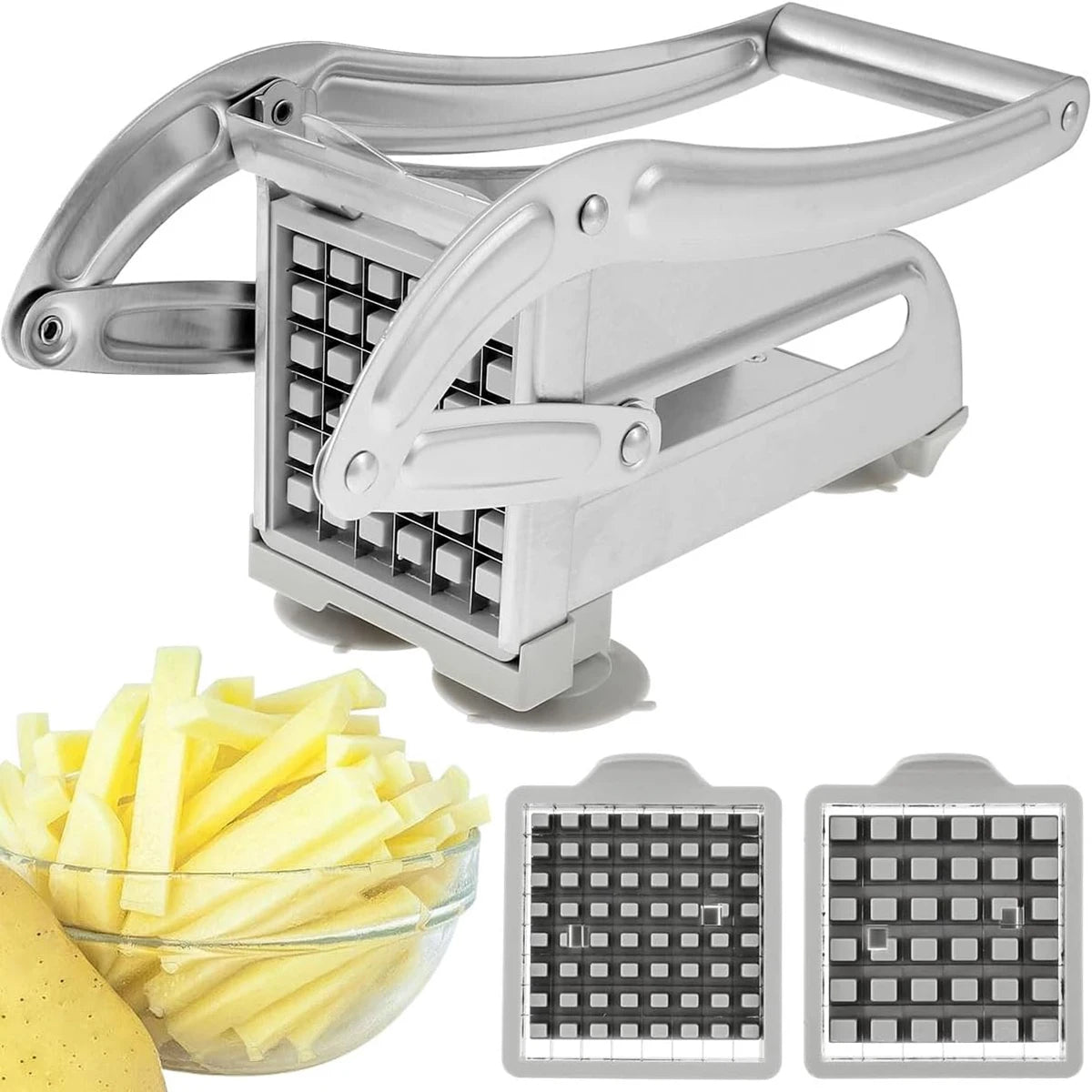 French Fries Cutter – Stainless Steel Quick-Cut Potato Slicer (36 / 46 Hole Blade)