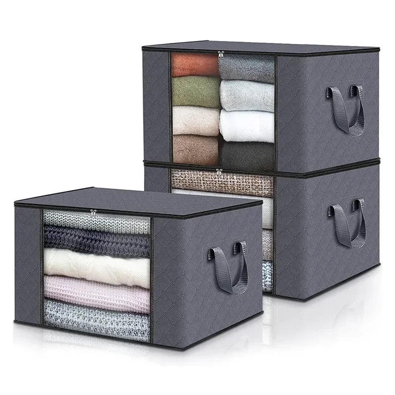 Large Capacity Clothes Storage Bag Foldable Closet Organizer