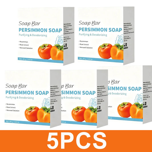 SAUVASINE Persimmon Soap Bar – Deodorizing Rose Scent Body Soap 100g - Roomsium
