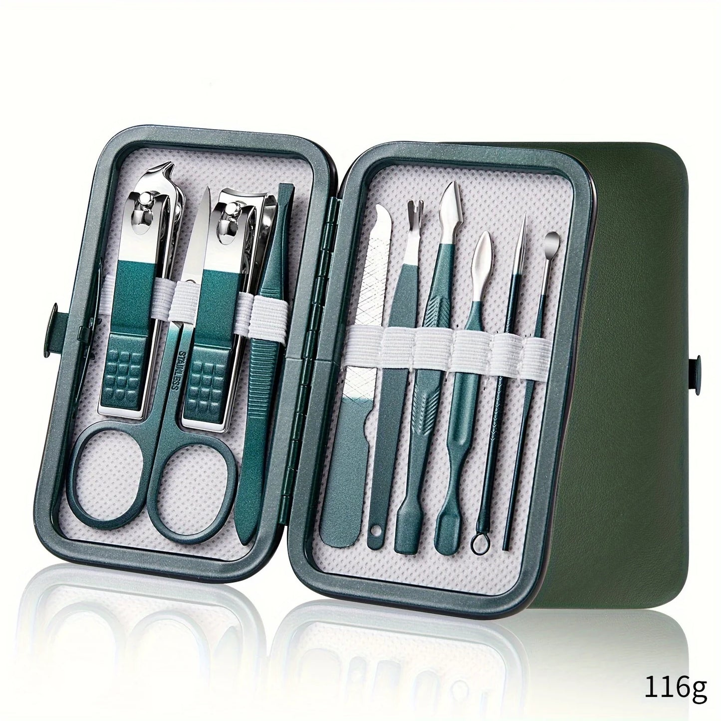 Professional Stainless Steel Manicure & Pedicure Kit – 7/10/12/18 Piece Nail Care Set with Travel Case - Roomsium