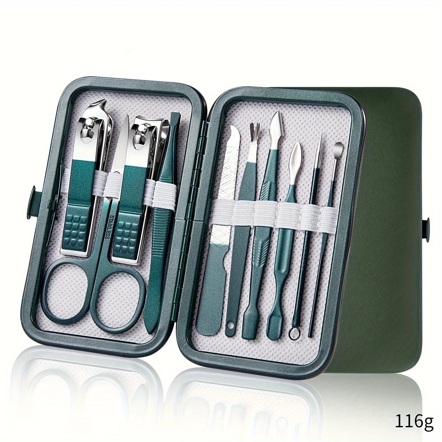 Professional Stainless Steel Manicure & Pedicure Kit – 7/10/12/18 Piece Nail Care Set with Travel Case - Roomsium