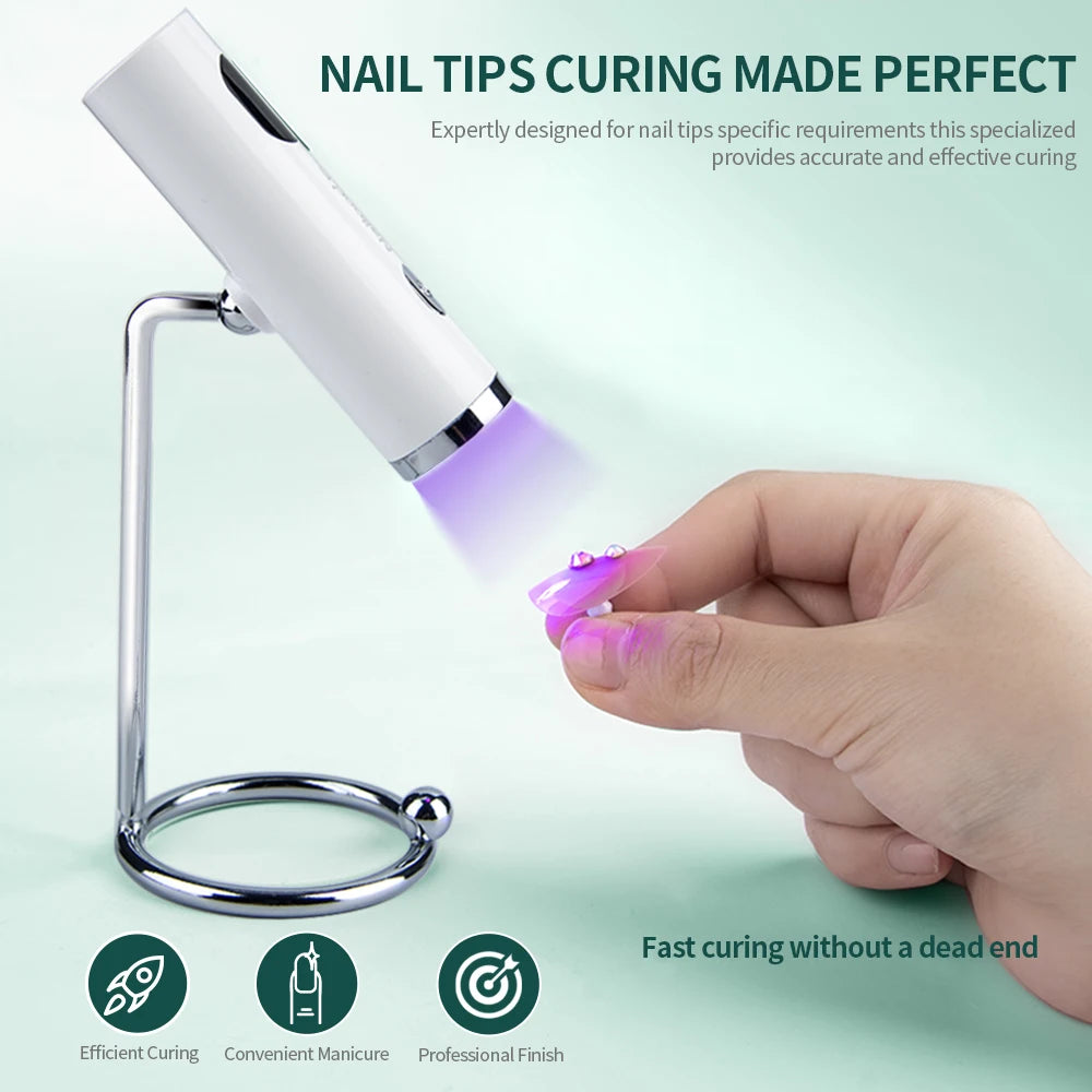 Nailpop Mini UV Nail Lamp – Portable Rechargeable 3W Gel Polish Curing Light with Magnetic Stand - Roomsium