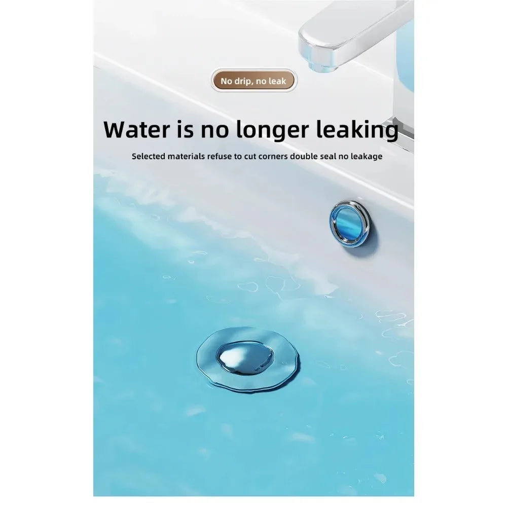 Stainless Steel Pop-Up Sink Drain Plug – Press Type