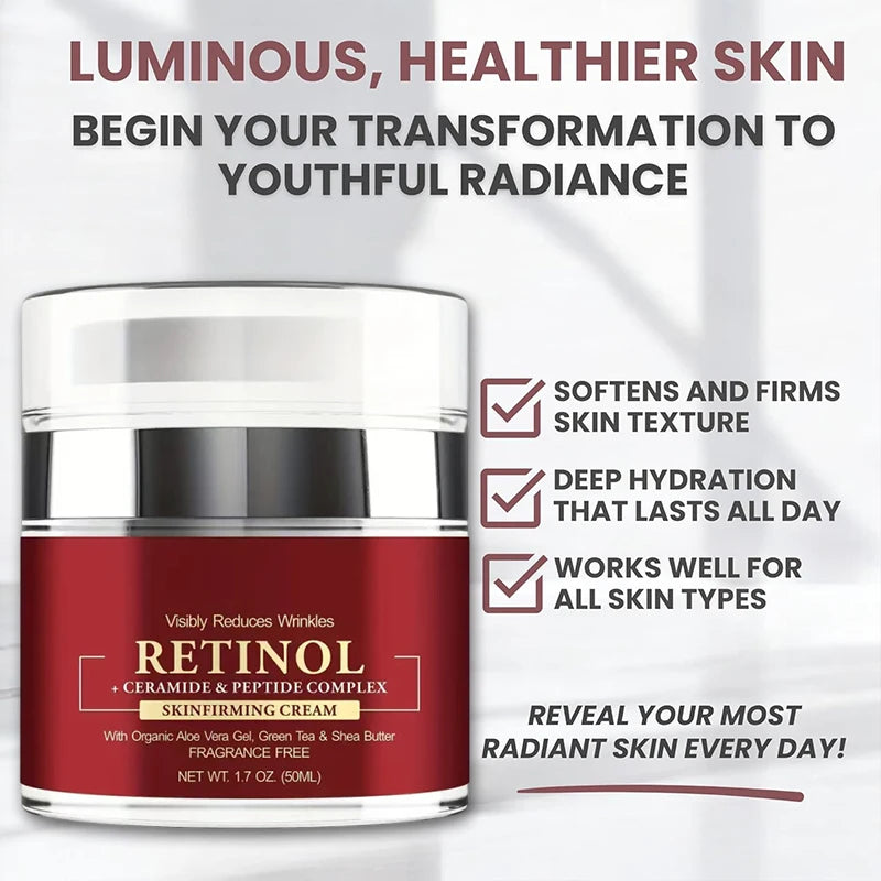 Instant Retinol Face Cream – Collagen Firming Moisturizer with Hyaluronic Acid (50ml)