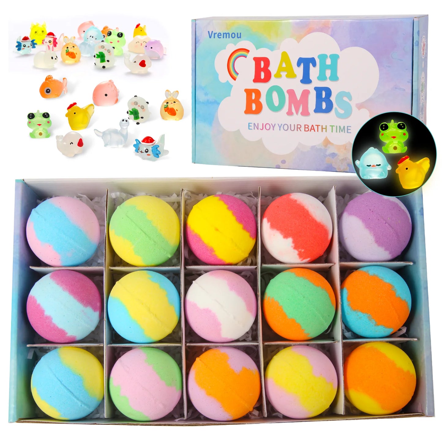 Bath Bombs for Kids with Surprise Inside – 24 Pack Bubble Bath Fizzies