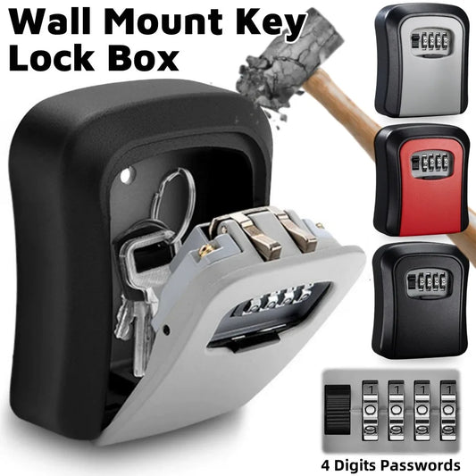 4 Digit Key Lock Box Wall Mounted Secure Key Safe
