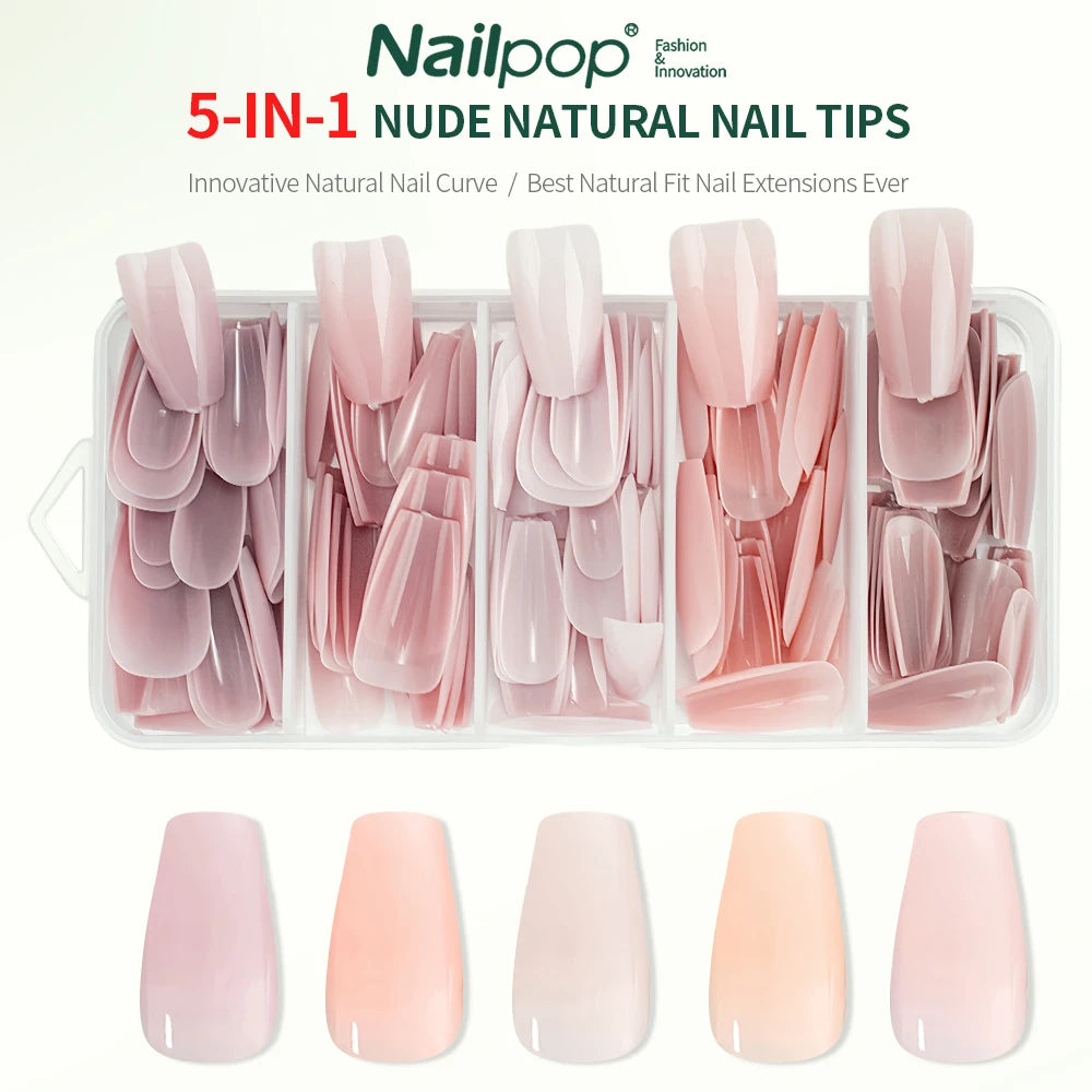 Nailpop 3-in-1 Nude Natural Nail Tips – 140PCS