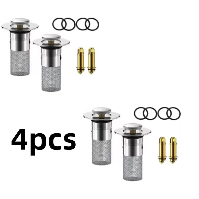 Stainless Steel Pop-Up Sink Drain Plug – Press Type