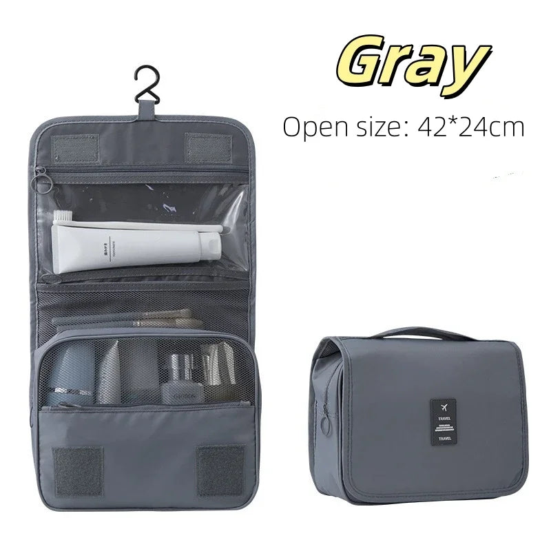 Waterproof Travel Makeup Bag with Hook – Hanging Toiletries Organizer - Roomsium