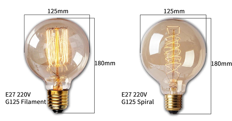 YNL E27 Retro Edison Bulb 220V 40W – ST64 G80 G95 G125 Vintage Filament Light Bulb - Roomsium