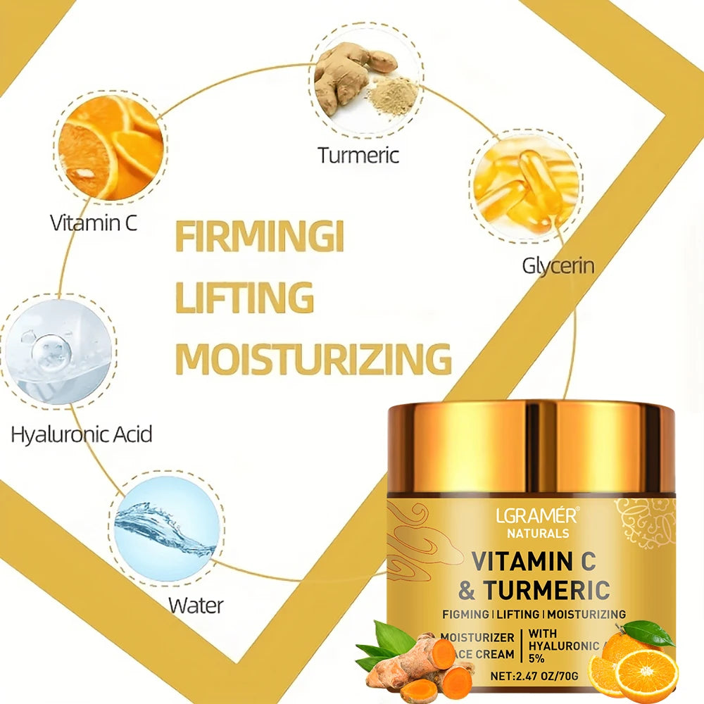 Turmeric & Vitamin C Face Cream with Retinol – Moisturizing Facial Cream (70g) - Roomsium