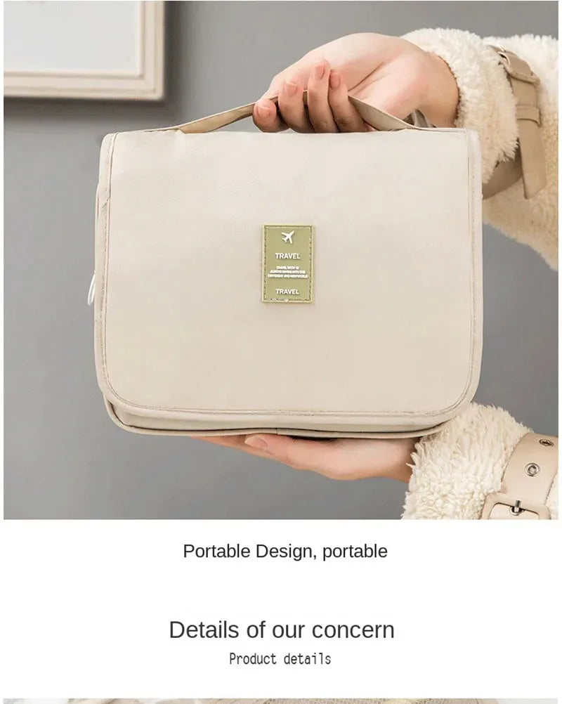 Waterproof Travel Makeup Bag with Hook – Hanging Toiletries Organizer - Roomsium