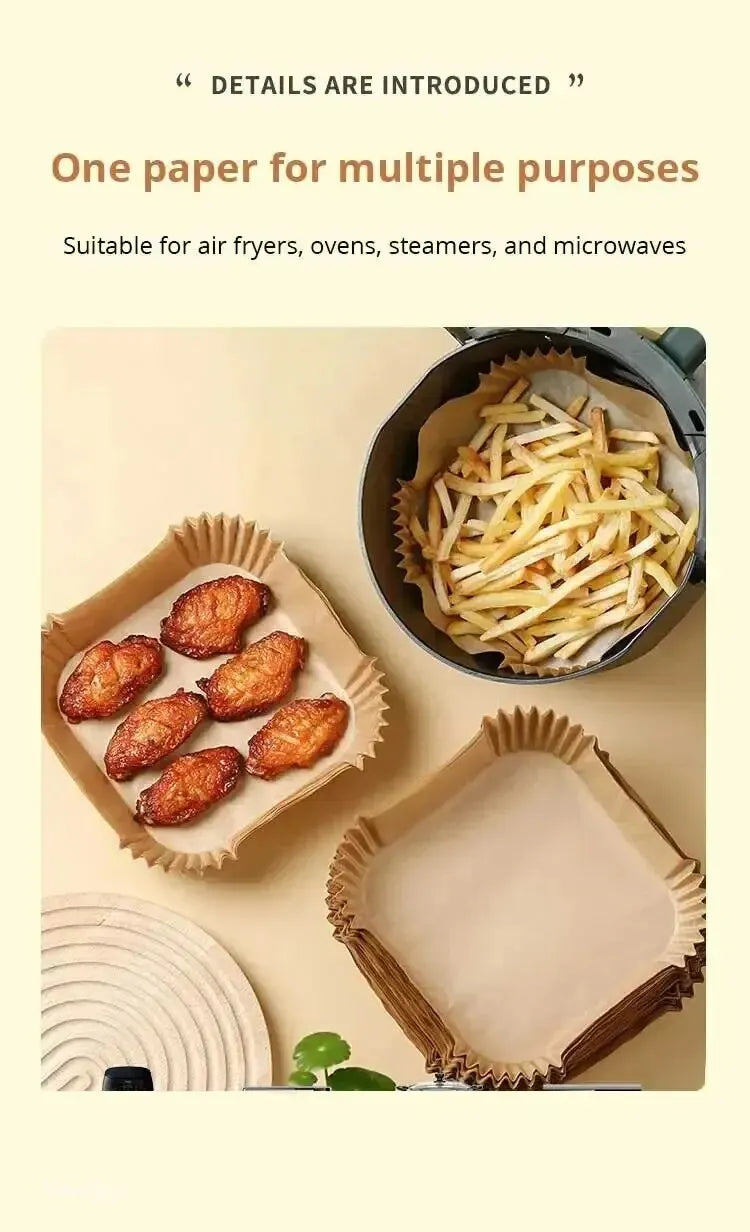 Air Fryer Disposable Paper Liners – Non-Stick Baking Paper