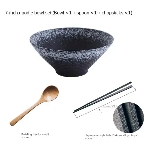 Japanese-Style Ceramic Ramen Bowl – Large Porcelain Soup, Rice & Noodle Bowl