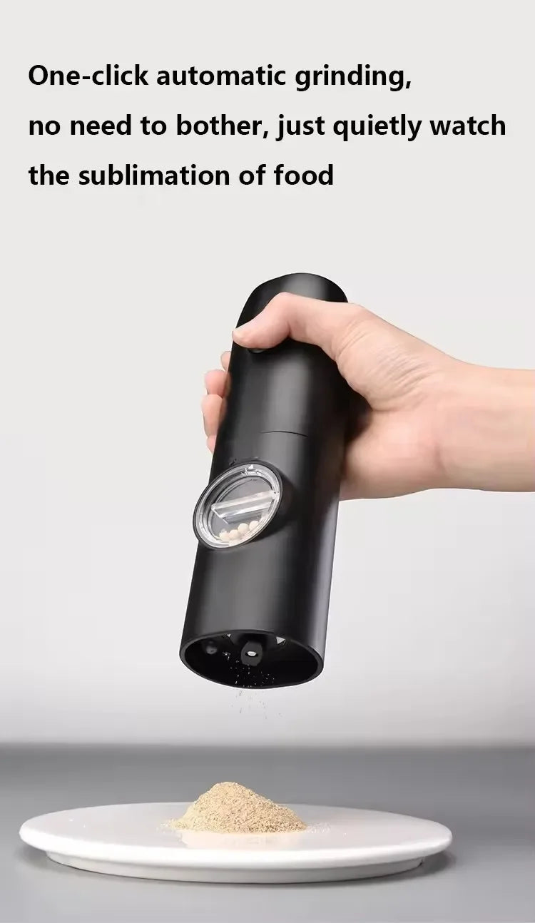 Electric Automatic Salt & Pepper Grinder Set with LED Light & Adjustable Coarseness - Roomsium