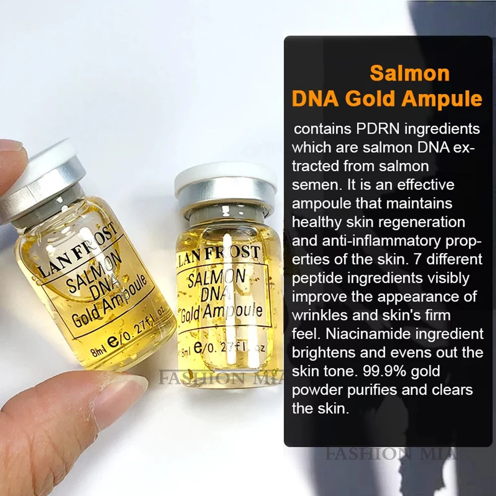 LAN FROST Salmon DNA Gold Ampoule 8ml – Hydrating & Brightening Facial Essence