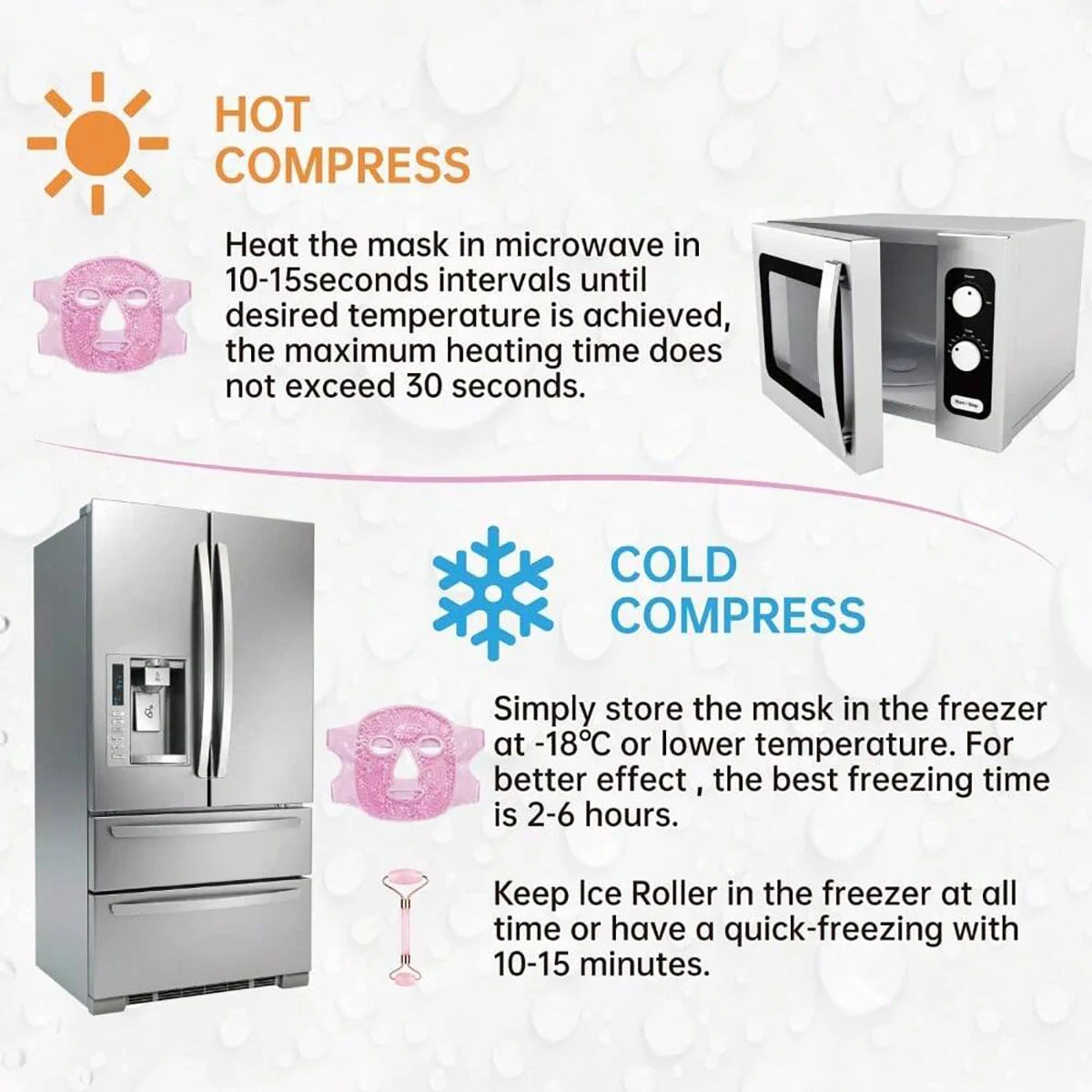 Facial and Eye Mask Ice Pack – Reusable Hot & Cold Gel Bead Mask