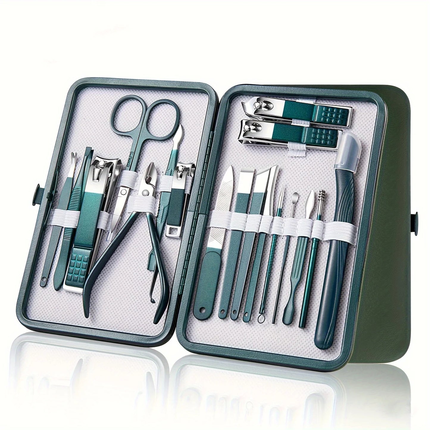 Professional Stainless Steel Manicure & Pedicure Kit – 7/10/12/18 Piece Nail Care Set with Travel Case - Roomsium
