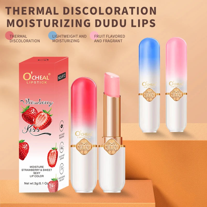 O'CHEAL Color Changing Fruit Lipstick – Temperature Reactive Moisturizing Lip Balm - Roomsium